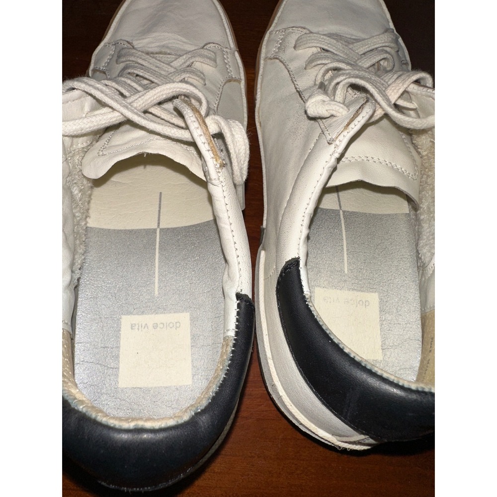 Dolce Vita Zina Plush Womens Size 8 White Black Silver Casual Sneakers Shoes - Picture 3 of 5